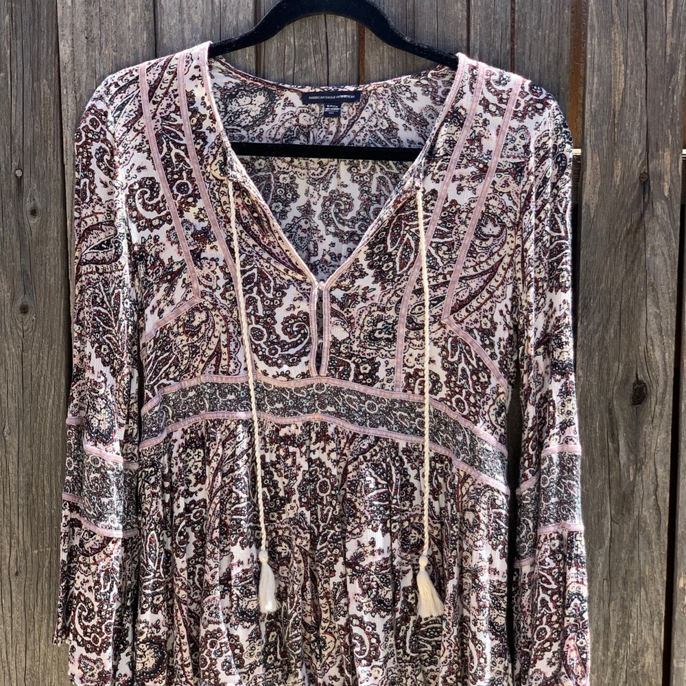 American Eagle Boho Peasant Blouse S